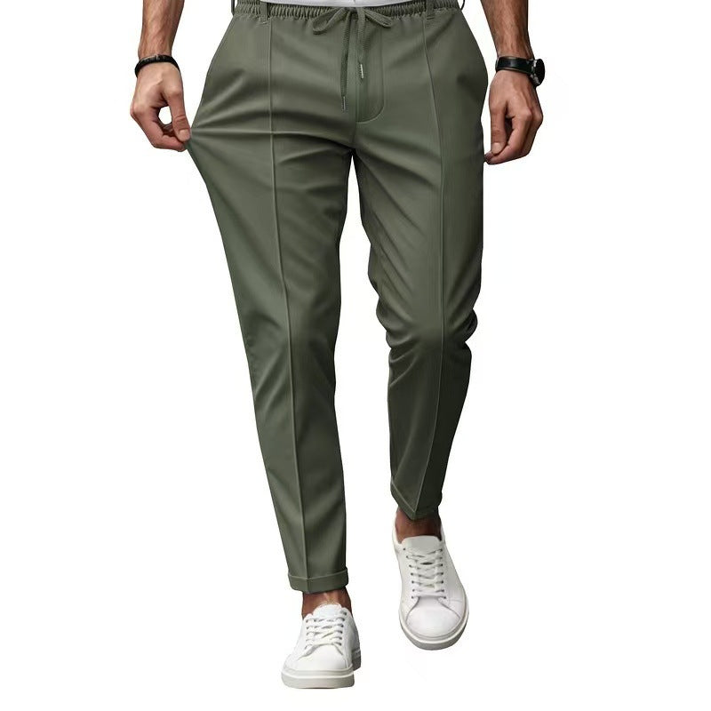 Men's elegant leisure pants with elastic waistband and side pockets Fashion Glam