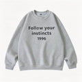 Unisex Oversize Crew Neck Sweatshirt with Statement Print Fashion Glam