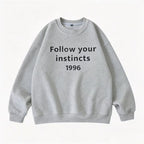 Unisex Oversize Crew Neck Sweatshirt with Statement Print Fashion Glam