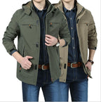 Men's Modern Softshell Field Jacket with Hood, Breathable Stretch and Organizer Pockets Fashion Glam