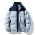 Men's quilted winter jacket with cord trim, high stand-up collar, and warm insulation Fashion Glam