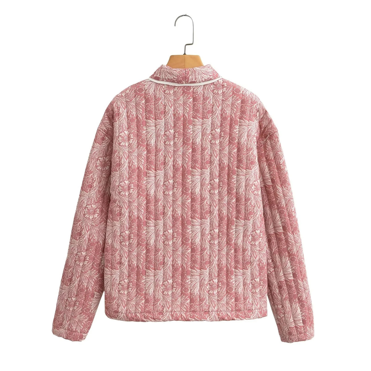 Women's quilted kimono jacket with floral all-over print Fashion Glam