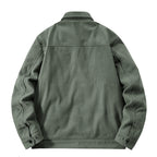 Men's Ribbed Cord Overshirt Jacket with Quilted Inner Lining and Chest Flaps Fashion Glam