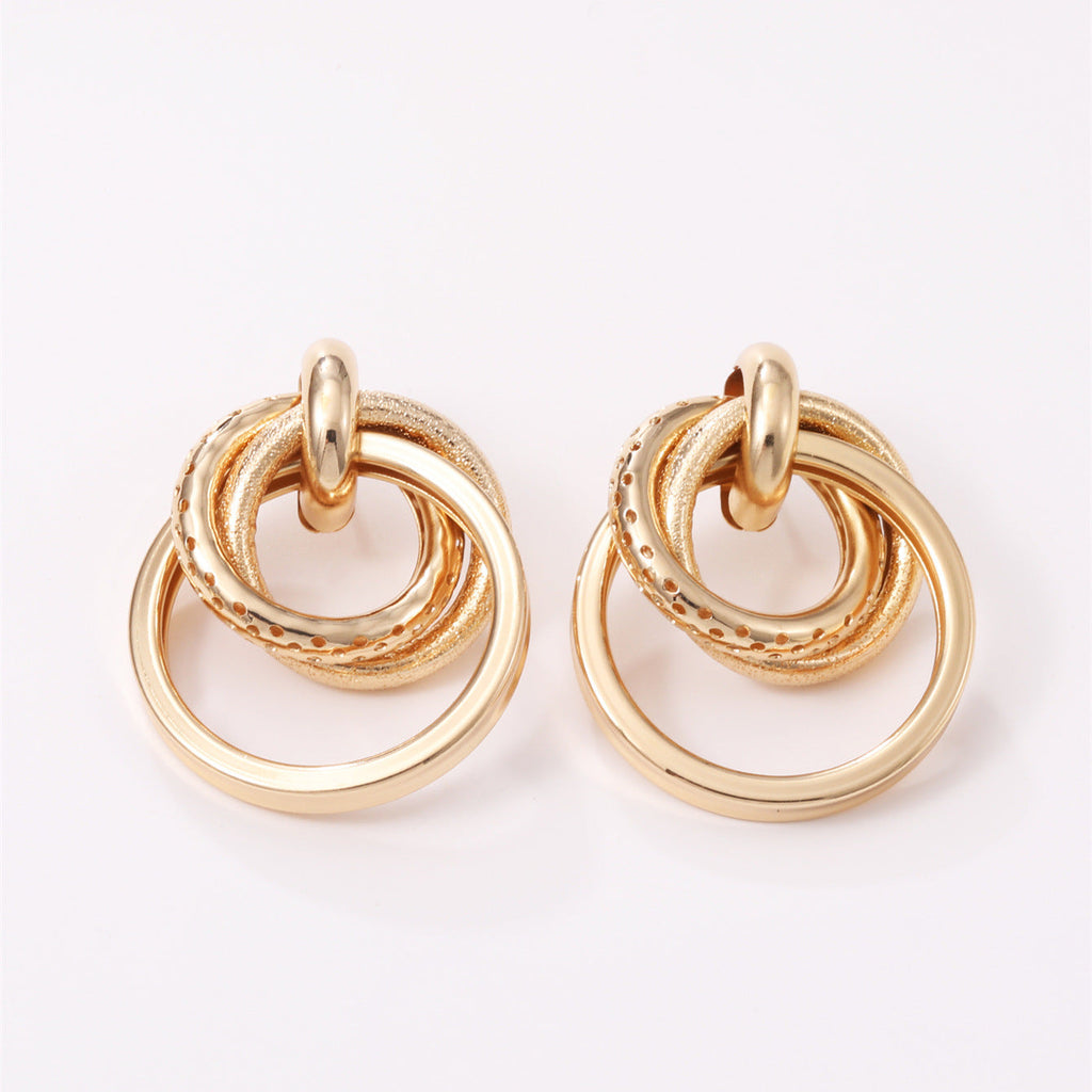 Women's Hanging Earrings with Elegant, Curved Ring Design Fashion Glam