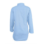 Women Oversized Denim Shirt Jacket with Patch Pockets and Casual Longline Fit Fashion Glam
