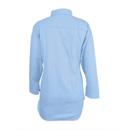 Women Oversized Denim Shirt Jacket with Patch Pockets and Casual Longline Fit Fashion Glam