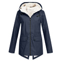 Women's waterproof and padded rain jacket with adjustable hood collar Fashion Glam