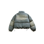 Unisex Short Oversized Padded Jacket with Stand Collar, Drawstring and Elastic Sleeve Cuffs Fashion Glam