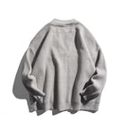 Unisex Oversize fine knit cardigan with V-neck, button placket and patch pockets Fashion Glam