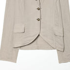 Women's short blazer with Mandarin collar, decorative button placket and curved hem Fashion Glam