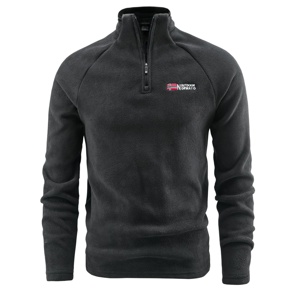 Men's fleece pullover with half zipper and high stand-up collar Fashion Glam