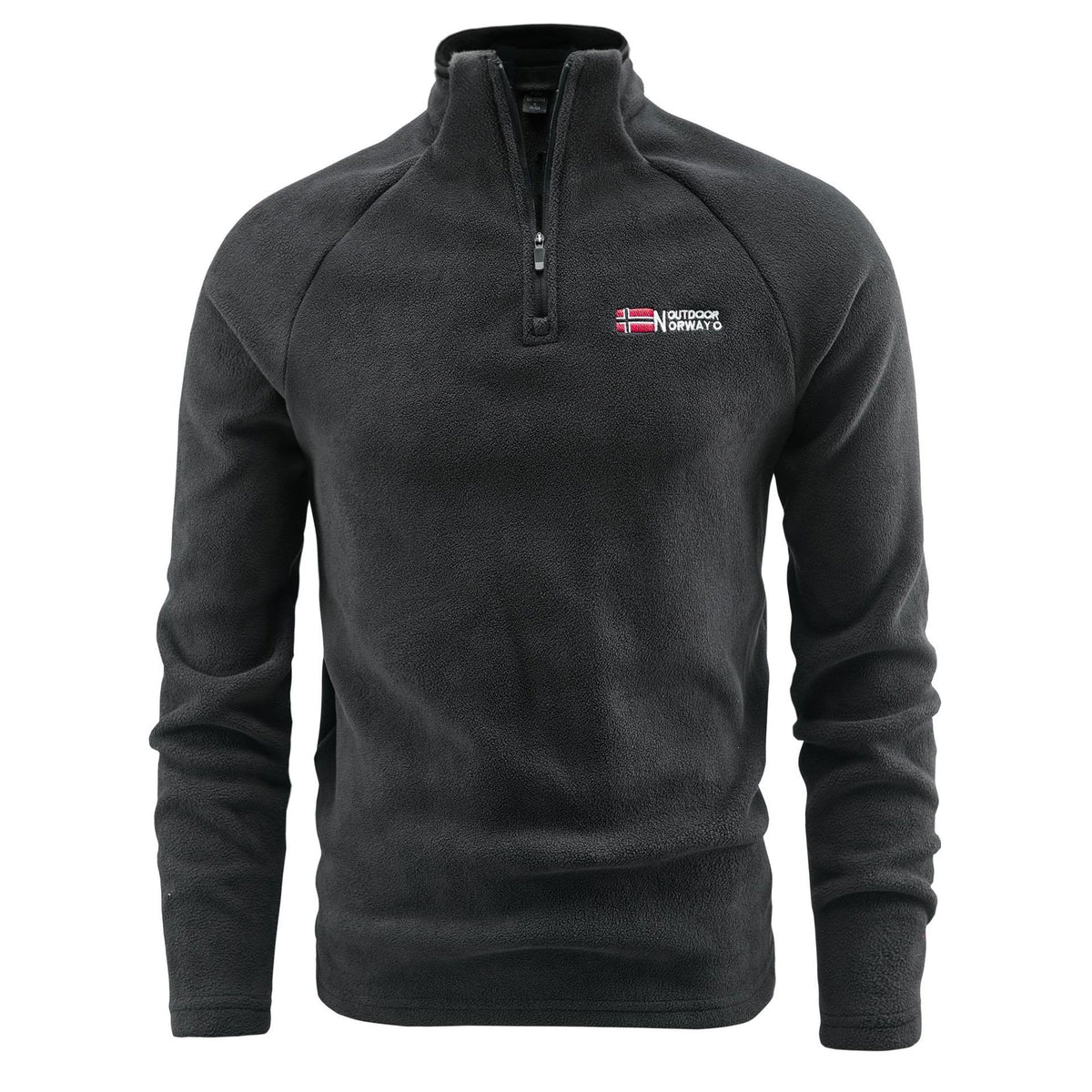 Men's fleece pullover with half zipper and high stand-up collar Fashion Glam