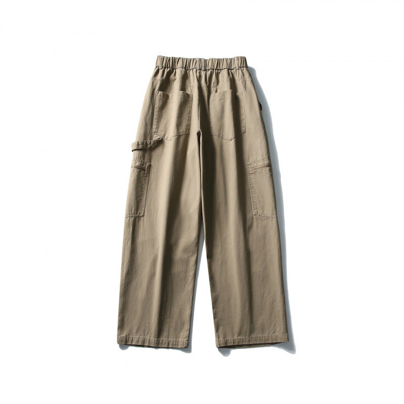 Men's Loose Utility Cargo Pants with Elastic Waistband and Patch Pockets Fashion Glam