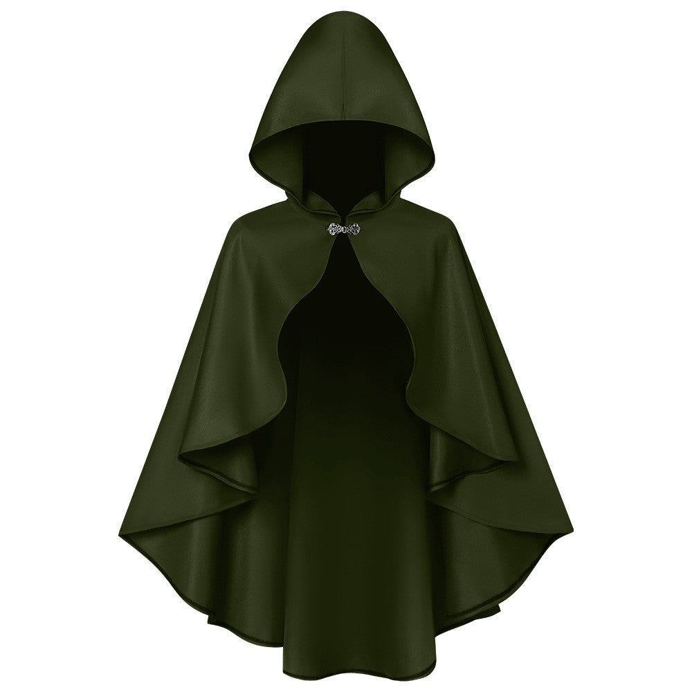 Unisex non longer hooded cape made of water-repellent polyester with full circular cut and tie belt Fashion Glam