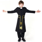 Men's Priest Costume with Cape and Golden Accessories Fashion Glam