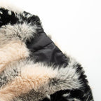 Women's Short Cut Faux Fur Jacket with Striped Fur Texture Fashion Glam