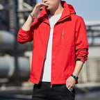 Men's Lightweight Hooded Softshell Jacket with Windproof Membrane and Minimalist Urban Cut Fashion Glam