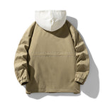 Men's utility field jacket with contrasting hood, adjustable hem and large patch pockets Fashion Glam