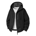Men's water-repellent technical softshell jacket with hood, breathable mesh lining and zippered pockets Fashion Glam