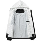 Men's technical hooded softshell jacket with adjustable hood and utility pockets Fashion Glam