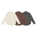 Men's Lightweight Long Sleeve Shirt with Open Lapel Collar and Boxy Cut Fashion Glam