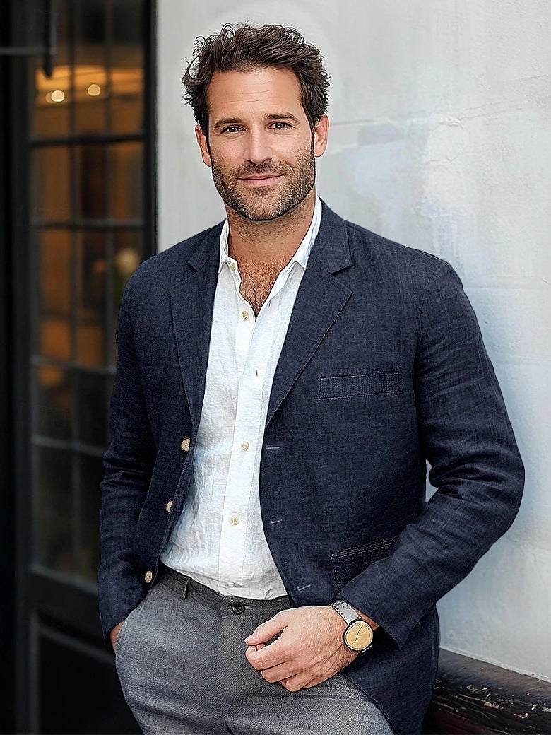 Men's Casual Linen Blazer Fashion Glam
