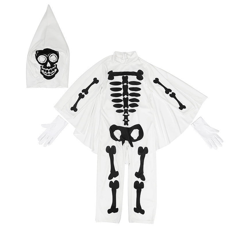 Women's skeleton costume with cloak and gloves Fashion Glam