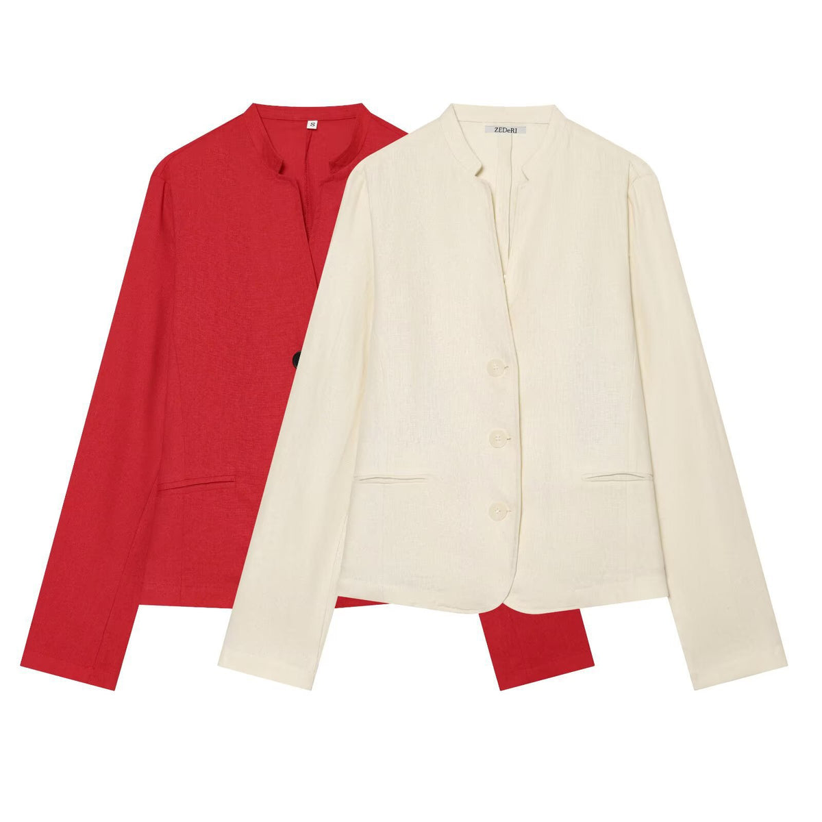 Women’s short blazer with stand collar, tailored silhouette and button closure Fashion Glam