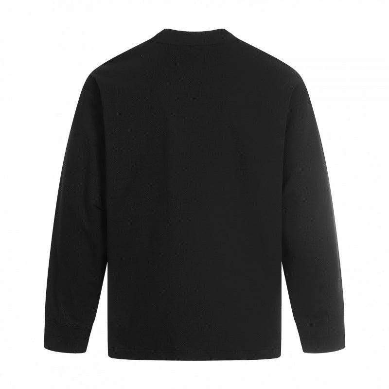 Unisex Long Sleeve Oversized Basic Shirt with Round Neck Fashion Glam