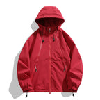 Unisex Lightweight Hooded Windbreaker with Water-Repellent Surface, Zipper Pockets and Drawstring Fashion Glam