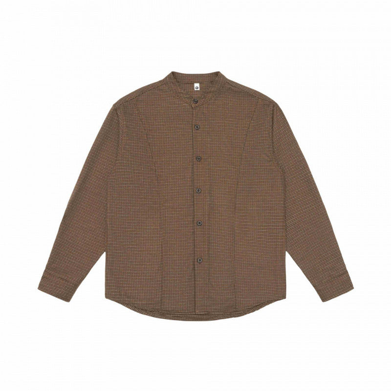 Men's overshirt jacket with stand-up collar, houndstooth pattern and rounded hem Fashion Glam