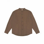 Men's overshirt jacket with stand-up collar, houndstooth pattern and rounded hem Fashion Glam