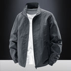 Men's minimalist functional jacket with stand-up collar, breathable mesh lining, and water-repellent zippers Fashion Glam