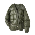 Women's Oversized Quilted Jacket with Kimono Opening and Ribbed Finishes Fashion Glam