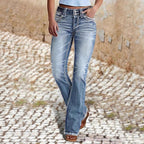 Women tight High-Waist Skinny Jeans with visible contrast stitching Fashion Glam