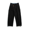 Men's Wide Corduroy Cargo Pants with Pleats, Applied Side Pockets and Relaxed Fit Fashion Glam