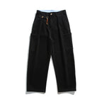 Men's Wide Corduroy Cargo Pants with Pleats, Applied Side Pockets and Relaxed Fit Fashion Glam