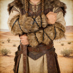 Unisex Medieval Arm Warmers made of Faux Fur with Adjustable Leather Straps Fashion Glam
