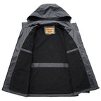 Men's Waterproof Softshell Jacket with Hood and Fleece Lining, Windproof and Breathable Fashion Glam