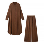 Ladies maxidress in oversized kaftan and shirt blouse style Fashion Glam