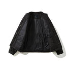 Unisex Boxy padded short jacket with stand-up collar and concealed snap button placket Fashion Glam