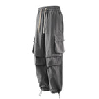 Men's cargo pants with elastic waistband, layered detail and zip hem Fashion Glam