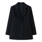 Women's tailored double-breasted blazer with patch pockets and Viennese seams Fashion Glam