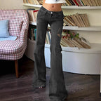 Women's High-Waisted Flared Jeans with Bell Bottoms, Subtle Embroidery & Extended Hem Fashion Glam