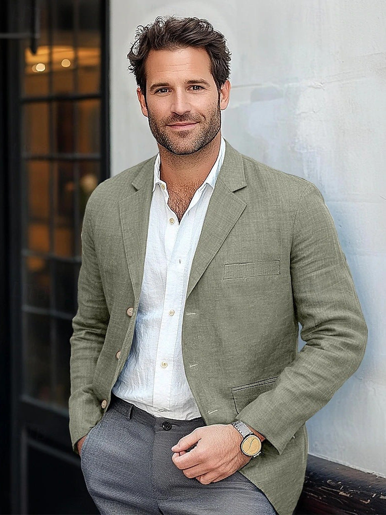 Men's Casual Linen Blazer Fashion Glam