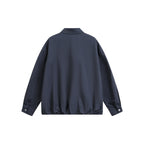 Unisex Boxy Shirt Jacket with Snap Button Placket, Shirt Collar and Elastic Hem Fashion Glam
