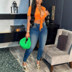 Women's Waist-Cinching Sculpting Skinny Jeans with Shaping Hip Lift and Slim Ankle Length Fashion Glam