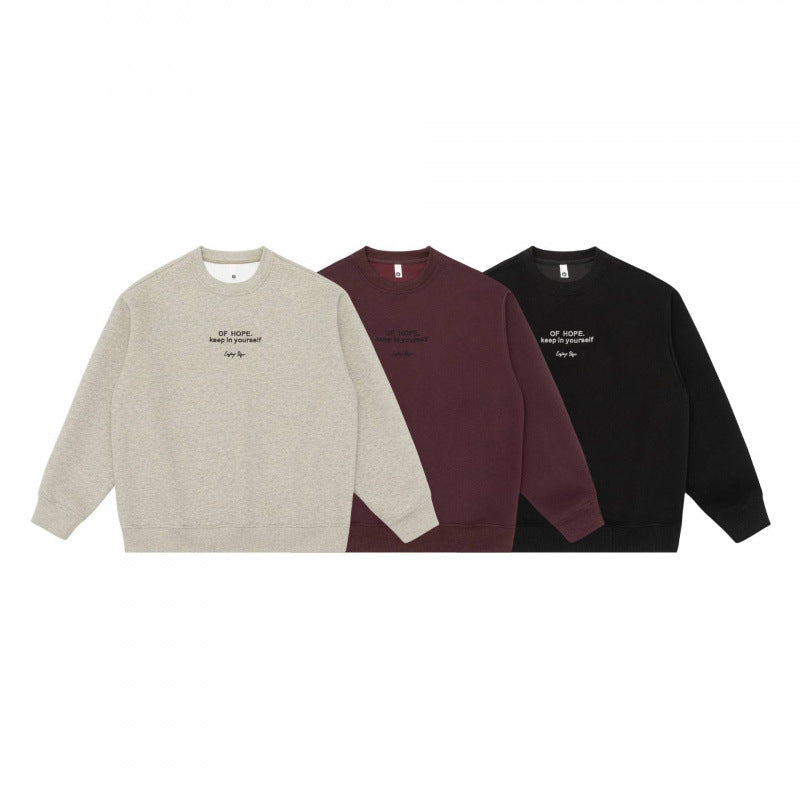 Unisex Oversized Sweatshirt with minimalist chest embroidery and ribbed hem Fashion Glam