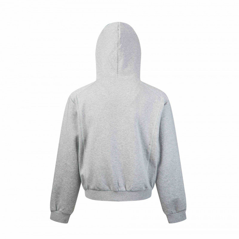 Unisex Short cut hooded zip jacket made of heavy French terry with elastic hem and raglan sleeves Fashion Glam