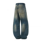 Women's Loose High-Waist Baggy Jeans with Used Wash and Distressed Details Fashion Glam